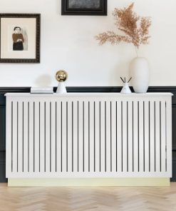 Beyaz Gold Mdf Dikey Çıta Petek Önü Dresuar - 150 Cm