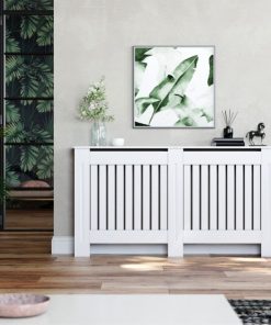 Dikey Izgara Beyaz Ahşap Petek Kaplama - 152 cm